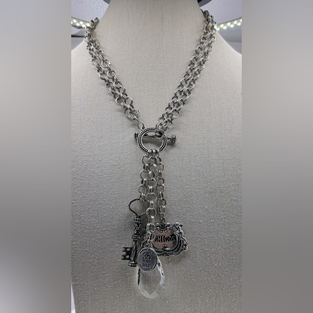 Chico’s‎ Limited Edition Anniversary 35 Years Bold silver Tone Necklace